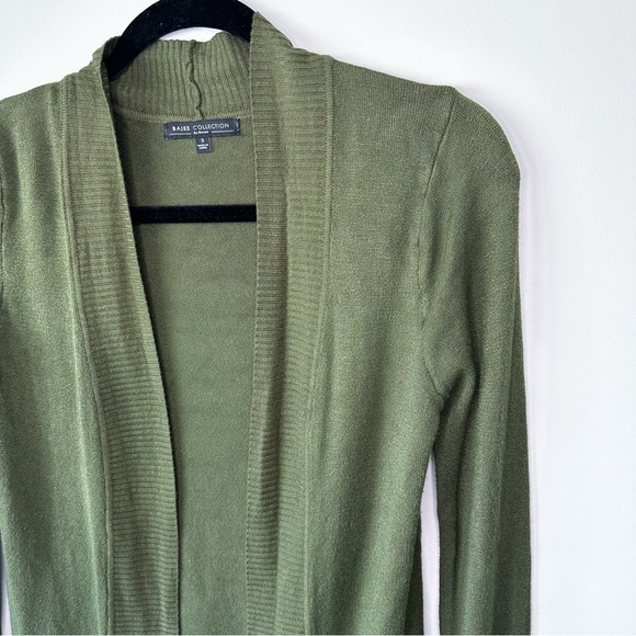 Bajee Collection Olive Green Open Front Cardigan Sweater S - Picture 2 of 11